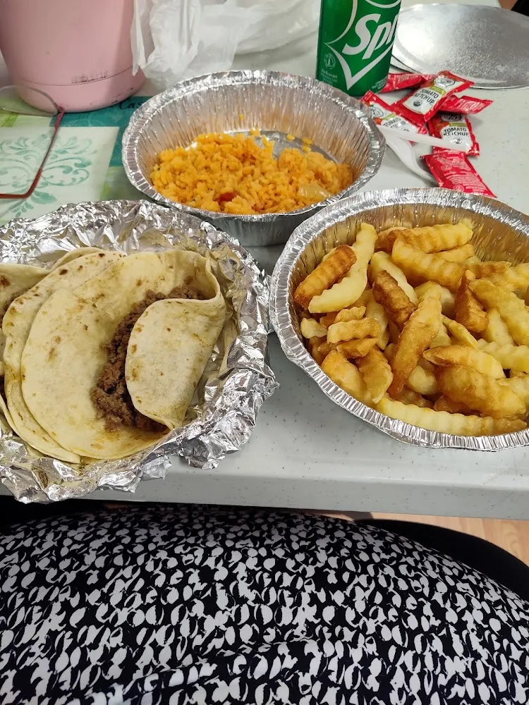 Little Tacos French Fries and Mexican Rice